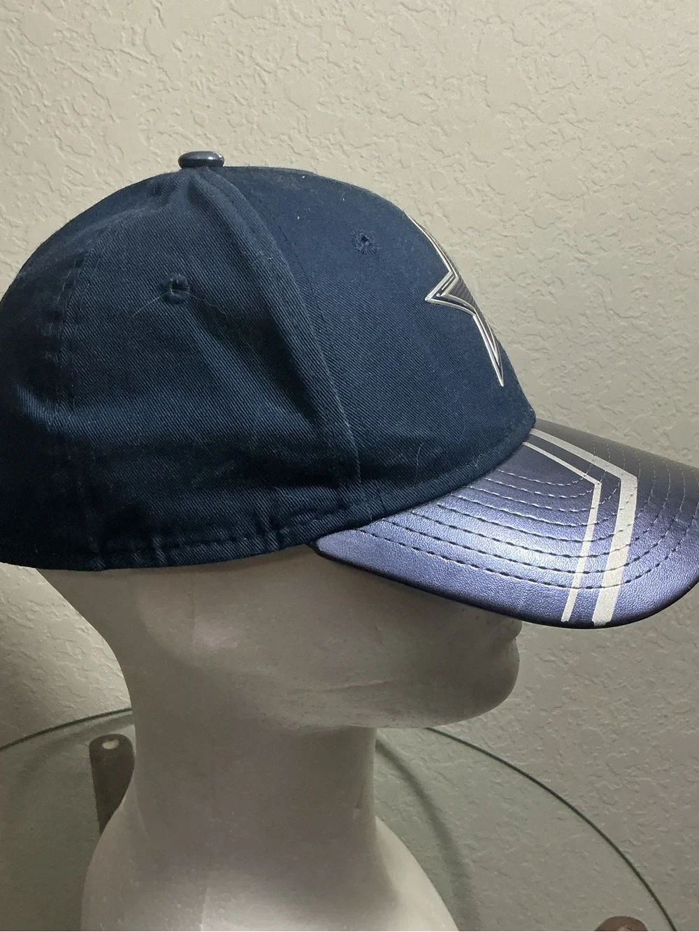 🏈 Dallas Cowboys New Era 9FORTY Strapback Hat Faux Leather Brim Youth Navy